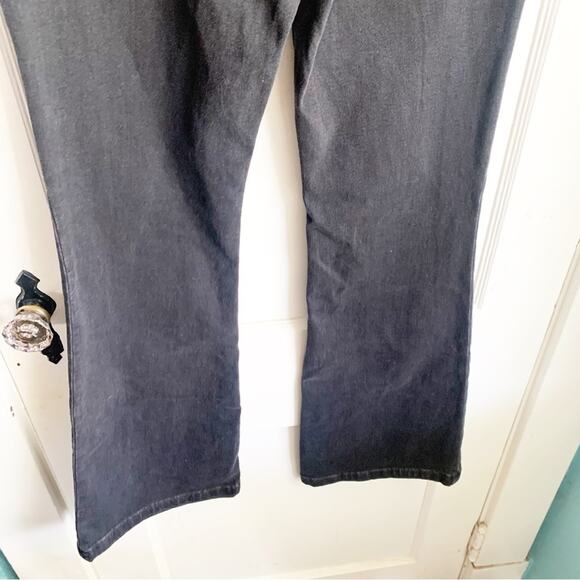 GAP High Rise Flare Stretch Denim Jeans Black Classic Style Size 28 Short New - Picture 8 of 11